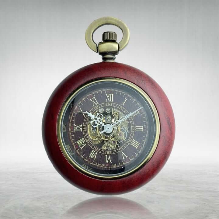 wooden pocket watch collection bold time