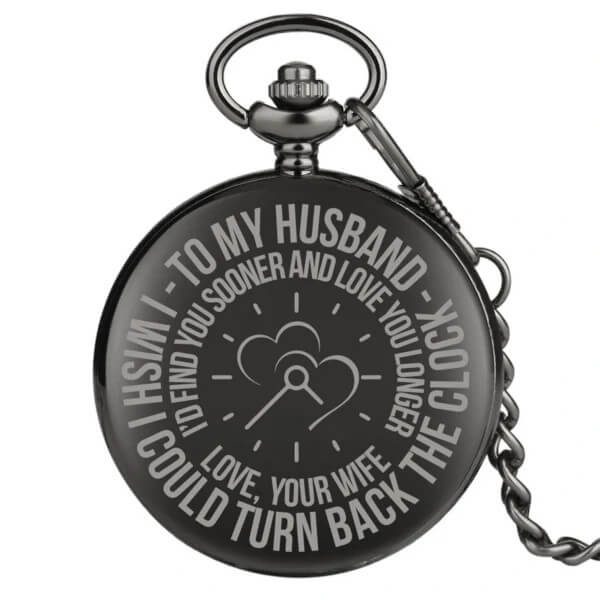 Engraved Pocket Watch for Husband