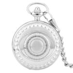 Wind up Pocket Watch with A Eye Design silver