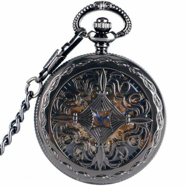 Charles Hubert Lion Crest Hunter Case Skeleton Dial Pocket Watch - The  Black Bow Jewelry Company