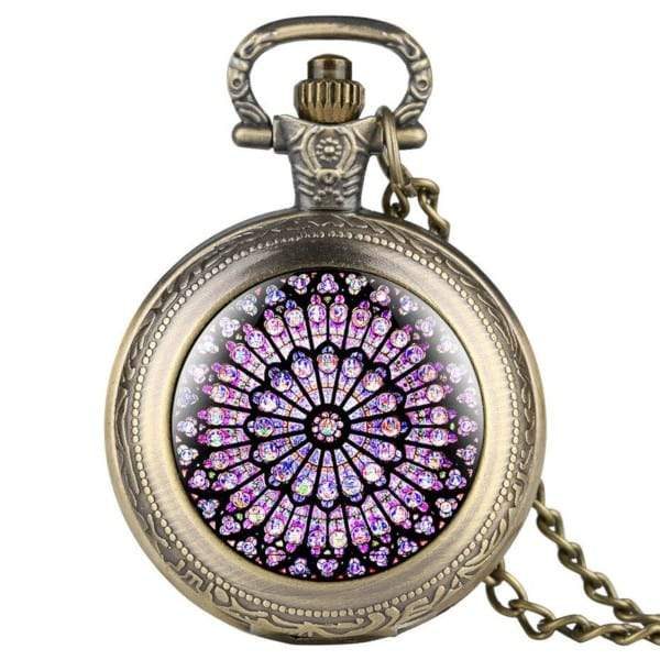 Stained Glass Pocket Watch - Bronze
