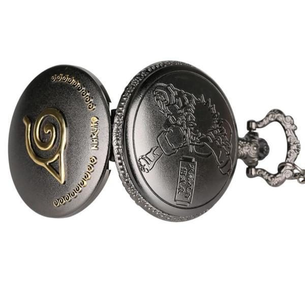 Naruto Pocket Watch black front and back