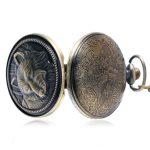 Quartz Wolf Pocket Watch front and back