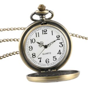 Green Lotus Pocket Watch with chain