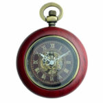 Wooden Mechanical Pocket Watch Bold Time