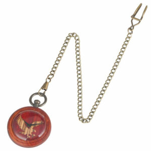 Wooden Pocket Watch Eagle with chain