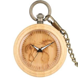 Horse Wooden Pocket Watch