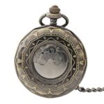 Skeleton Pocket Watch Sun and Moon Dial back