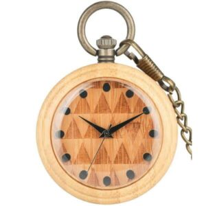 Quartz Wood Pocket Watch