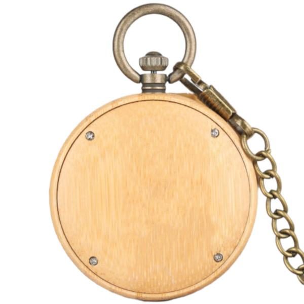 Wooden Pocket Watch Calavera back