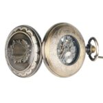 Mechanical Pocket Watch Coat of Arms front and back
