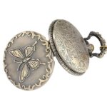 Quartz Pocket Watch Butterfly front and back