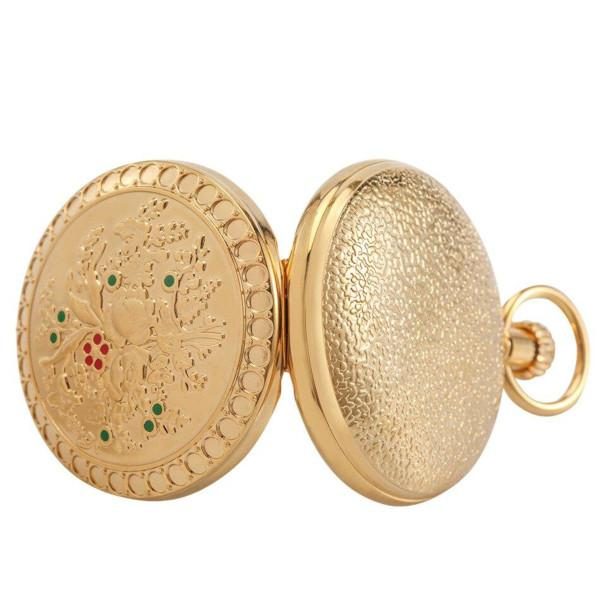Golden Brass Pocket Watch front and back