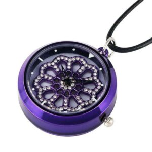 Pocket Watch Pendant purple side