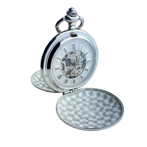 silver luxury pocket watch