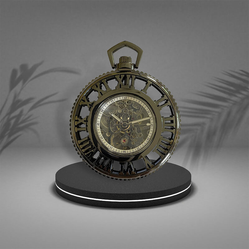 Steampunk Skeleton Pocket Watch face Bold Time