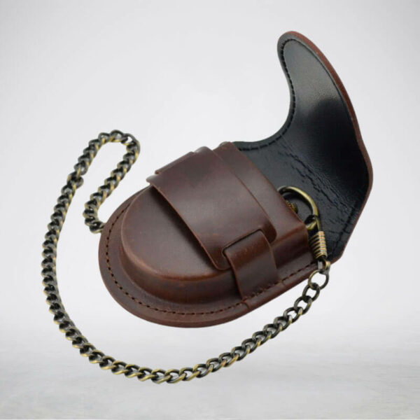 back leather pocket watch pouch bold time